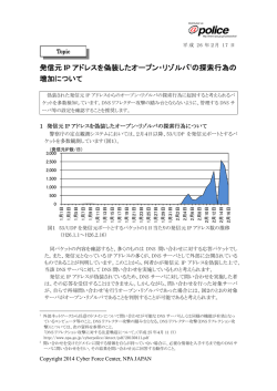 発信元 IP アドレスを偽装したオープン・リゾルバ 1の探索行為の