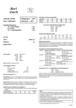 Bcn I (Cau II) - Clontech Laboratories, Inc.