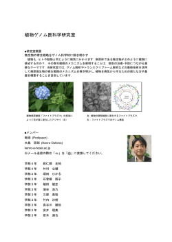 植物ゲノム医科学研究室