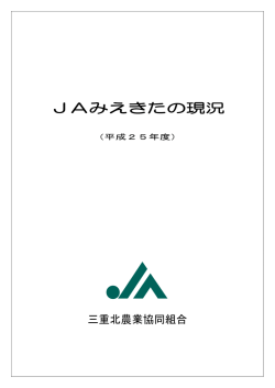 平成25年度 JAみえきたの現況