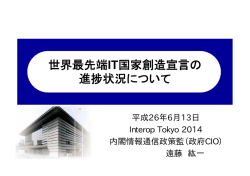 世界最先端IT国家創造宣言の 進捗状況について