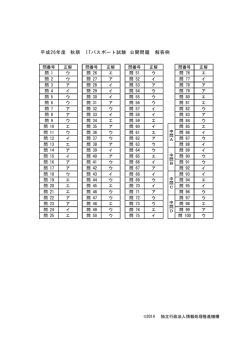 公開問題 解答例 平成26年度 秋期 ITパスポート試験