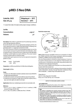 pMEI-5 Neo DNA - Clontech Laboratories, Inc.