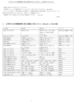1 工学のための関数解析(第2刷版) 訂正リスト, March 5, 2014版)