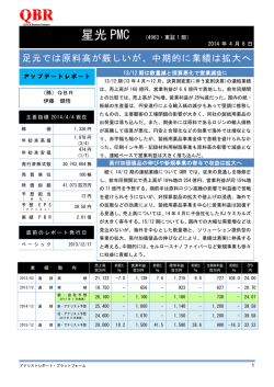 星光 PMC - 東京証券取引所