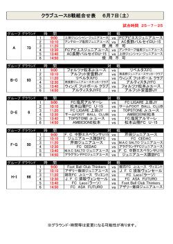 6月7日・8日 - 長野県クラブユースサッカー連盟