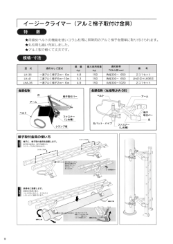 型 式 備 考 LH-36 LH-41 LHA-36 一連アルミ梯子2m～ 6m 二連アルミ