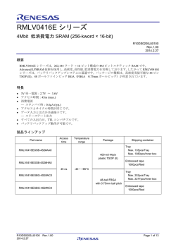 (4Mbit 低消費電力SRAM (256-kword × 16-bit))