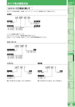 LK 30F 02 04 タイプ名の指定方法 LKC 30F R LKT 30 1 LKR 30 1