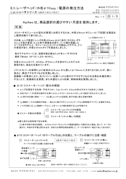 ミニレーザヘッド （外径φ10mm ）電源の発注方法