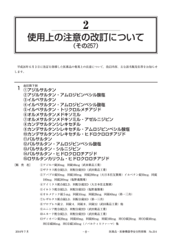 使用上の注意の改訂について（その257）