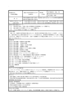 . 担当教員名：西永 堅 授業科目名： 学習障害概論 教員の免許状取得の