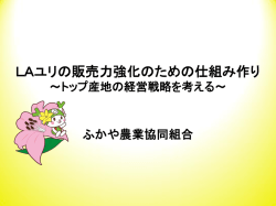 LAユリの販売力強化のための仕組み作り