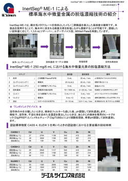 InertSep® ME-1 による 標準海水中微量金属の脱塩濃縮技術の紹介