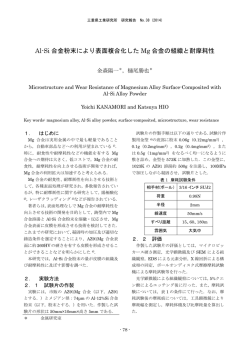 Al-Si 合金粉末により表面複合化した Mg 合金の