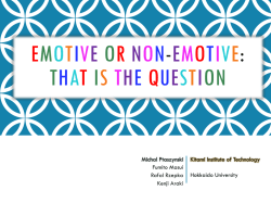 Emotive or Non-emotive: That is The Question