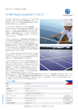 22 MW: Negros Occidental（フィリピン）