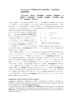 PG-surfactant で可溶化された光化学系 I、光化学系 II の物性評価