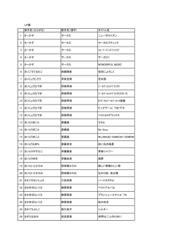 LP盤 歌手名（ひらがな） 歌手名（漢字） タイトル名 16 さいとうもきち 斎藤