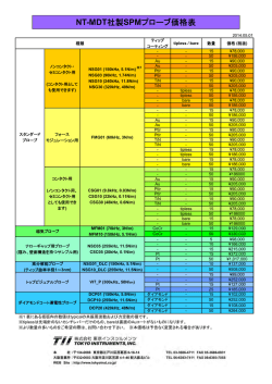 NT-MDT社製SPMプローブ価格表