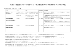 平成26年度国立スポーツ科学センター利用規約及びNF利用条件