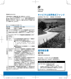 キャピタル世界株式ファンド 運用報告書 第7期