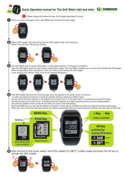 Quick Operation manual for The Golf Watch mk2 and mk2+ (English