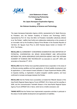 Joint Statement of Intent For Enhancing Partnership Between the