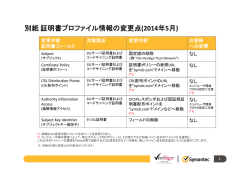 別紙証明書プロファイル情報の変更点 (2014年5月)