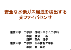 安全な水素ガス漏洩を検出する 光ファイバセンサ