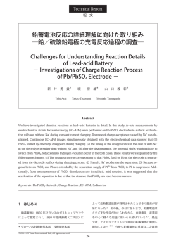 鉛蓄電池反応の詳細理解に向けた取り組み