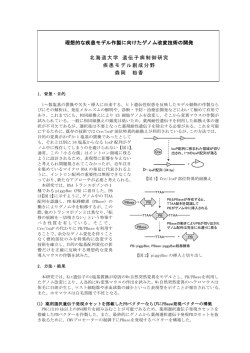 理想的な疾患モデル作製に向けたゲノム改変技術の開発