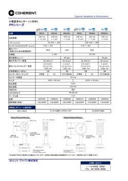 PMシリーズの製品仕様表