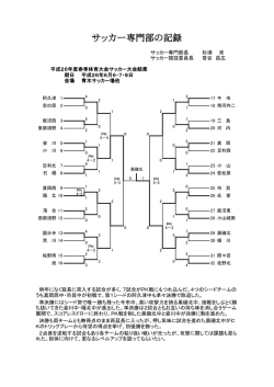 サッカー専門部の記録