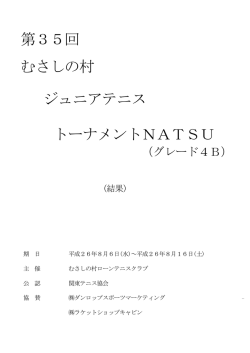 第35回 むさしの村 ジュニアテニス トーナメントNATSU