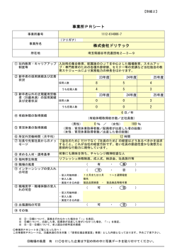 事業所PRシート 株式会社ドリテック