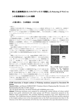 異なる凝集構造をもつPSラテックスで調製したPickeringエマルショ ンの