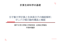 タンパク質の動的構造と機能 - HPCI戦略プログラム 分野1「予測する