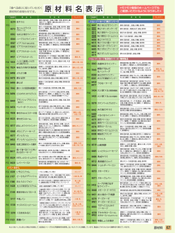 原 材 料 名 表 示