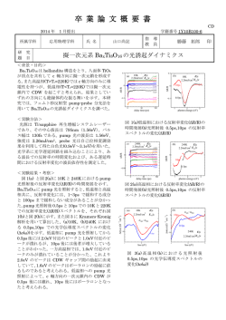 擬1次元系Ba x Ti 8 O 16 の光誘起ダイナミクス