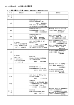 2014年度QCサークル東海支部行事計画 1. 一般を対象とした行事