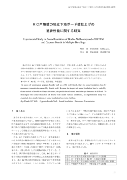 RC戸境壁の独立下地ボード壁仕上げの 遮音性能