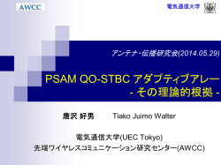 PSAM QO-STBC アダプティブアレー - その理論的根拠 -