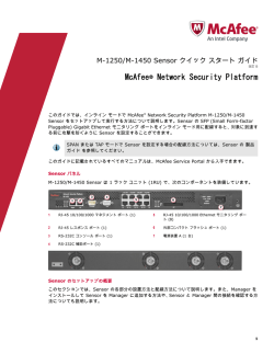 Network Security Platform M-1250/M-1450 Sensor クイック