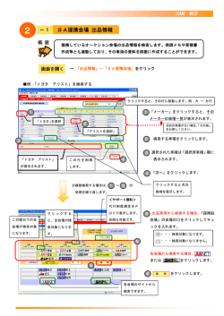 SA提携会場 出品情報 －1