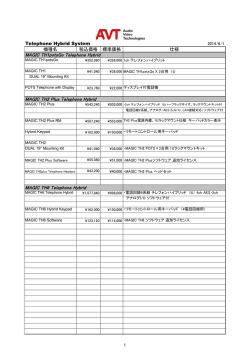 AVT 製品価格表（PDF）