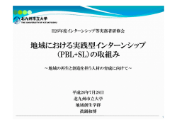 地域における実践型インターンシップ （PBL+SL）の