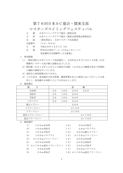 第76回日本SC協会・関東支部 マスターズスイミングフェスティバル