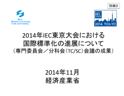 国際標準化の進展（TC・SC結果）(PDF形式：1125KB)