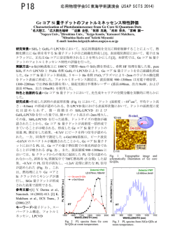 Ge コア Si 量子ドットのフォトルミネッセンス特性評価 応用物理学会SC